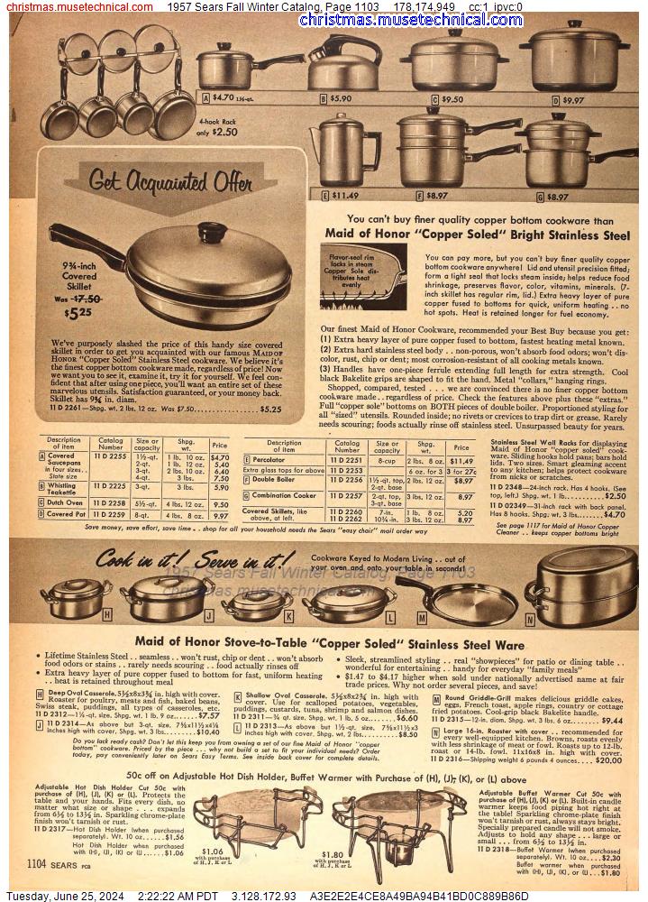 1957 Sears Fall Winter Catalog, Page 1103