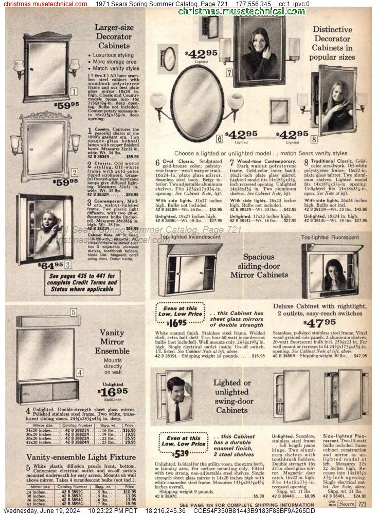 1971 Sears Spring Summer Catalog, Page 721