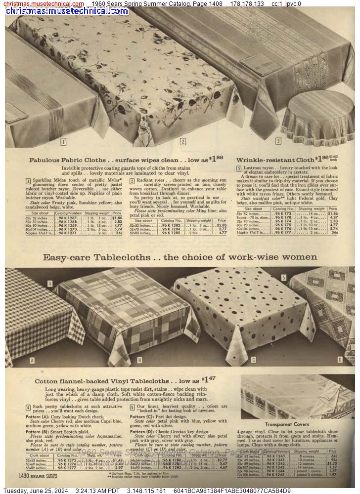 1960 Sears Spring Summer Catalog, Page 1408