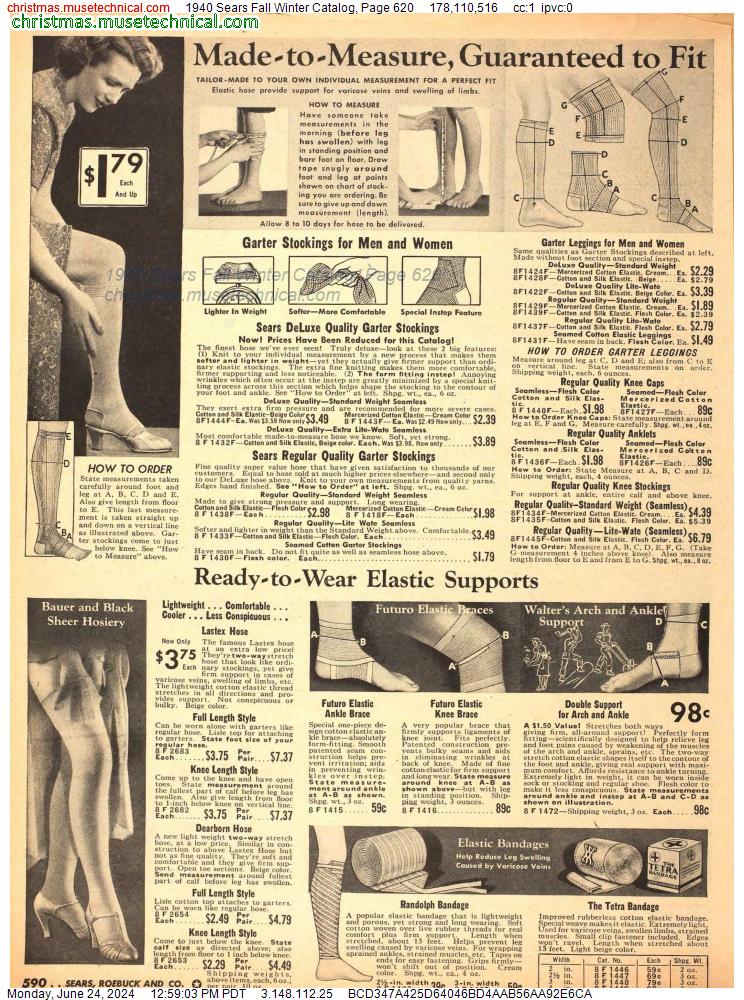 1940 Sears Fall Winter Catalog, Page 620
