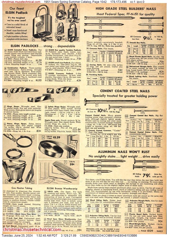 1951 Sears Spring Summer Catalog, Page 1042