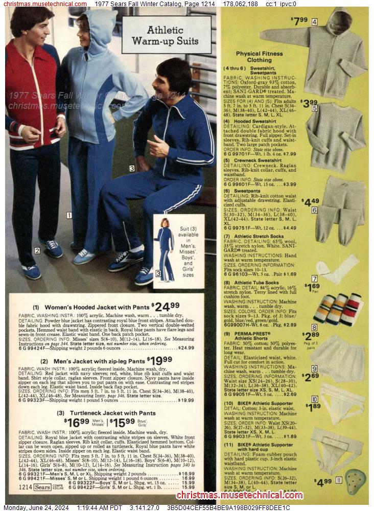 1977 Sears Fall Winter Catalog, Page 1214