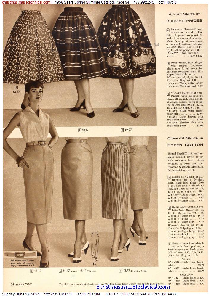 1958 Sears Spring Summer Catalog, Page 94