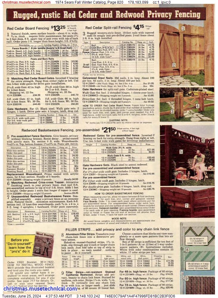 1974 Sears Fall Winter Catalog, Page 820
