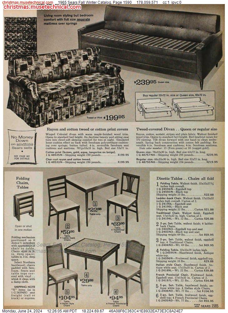 1965 Sears Fall Winter Catalog, Page 1590