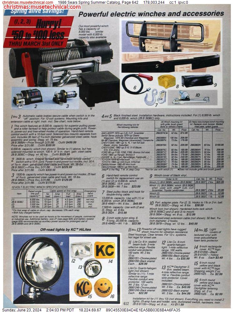 1986 Sears Spring Summer Catalog, Page 642