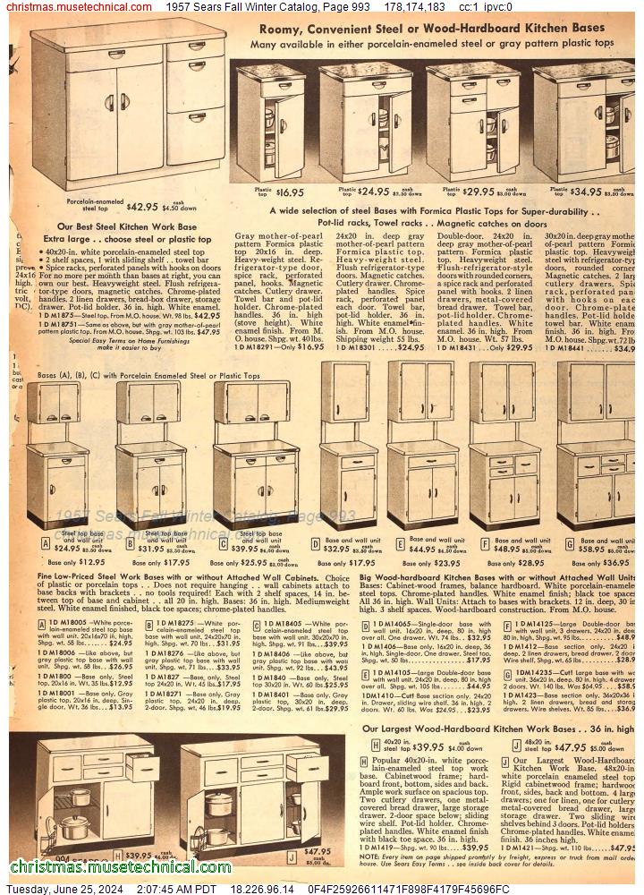 1957 Sears Fall Winter Catalog, Page 993
