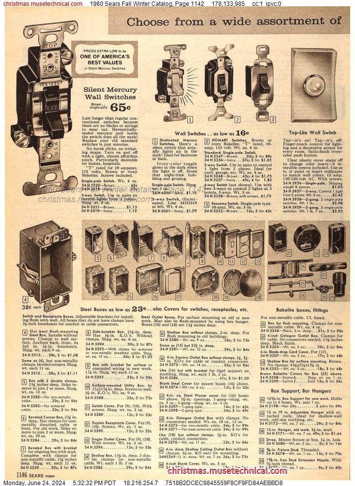 1960 Sears Fall Winter Catalog, Page 1142