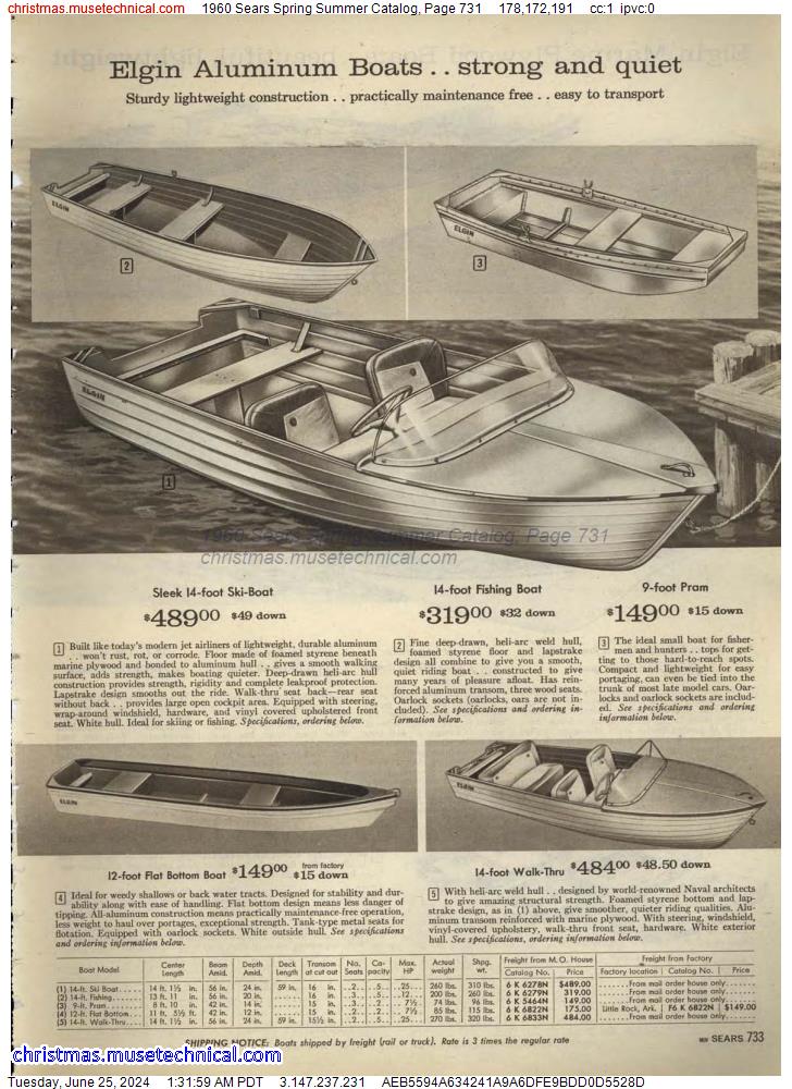 1960 Sears Spring Summer Catalog, Page 731