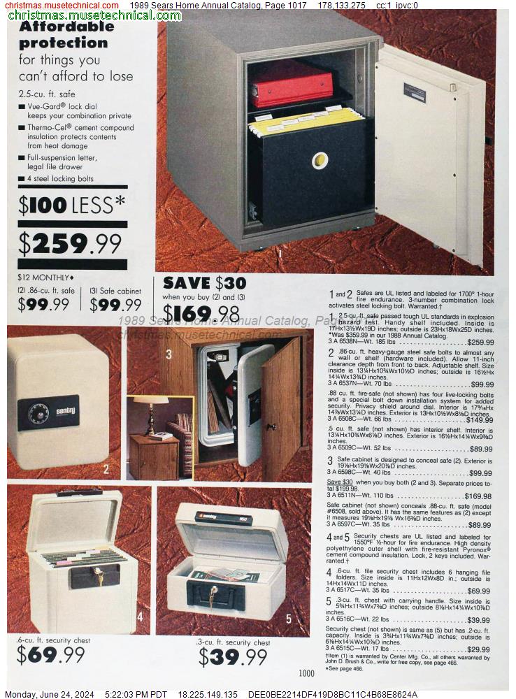 1989 Sears Home Annual Catalog, Page 1017