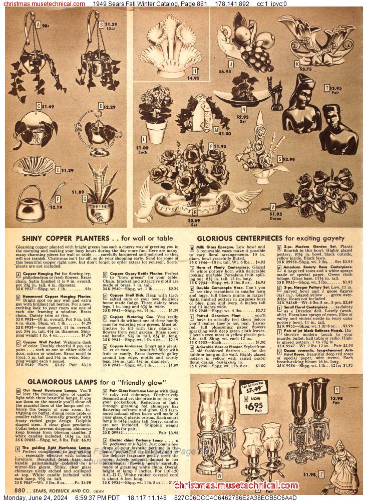 1949 Sears Fall Winter Catalog, Page 881