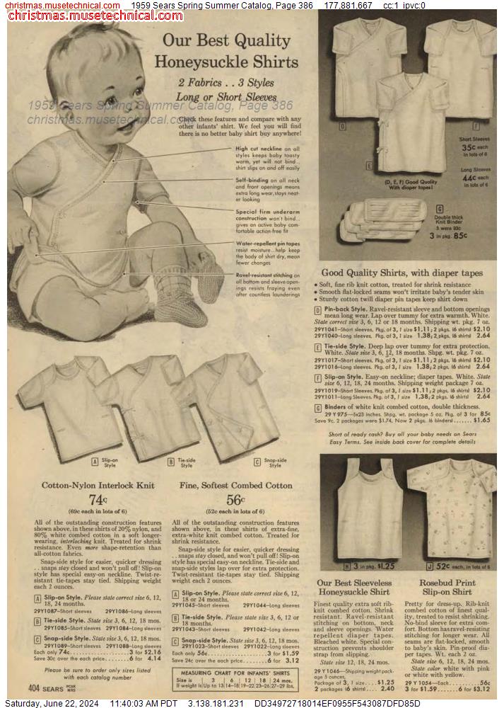 1959 Sears Spring Summer Catalog, Page 386