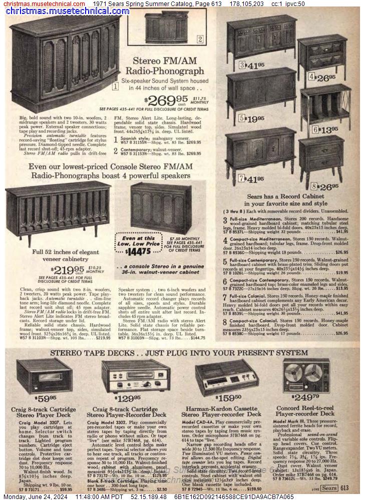 1971 Sears Spring Summer Catalog, Page 613
