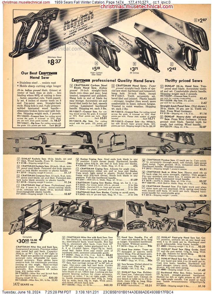 1959 Sears Fall Winter Catalog, Page 1474