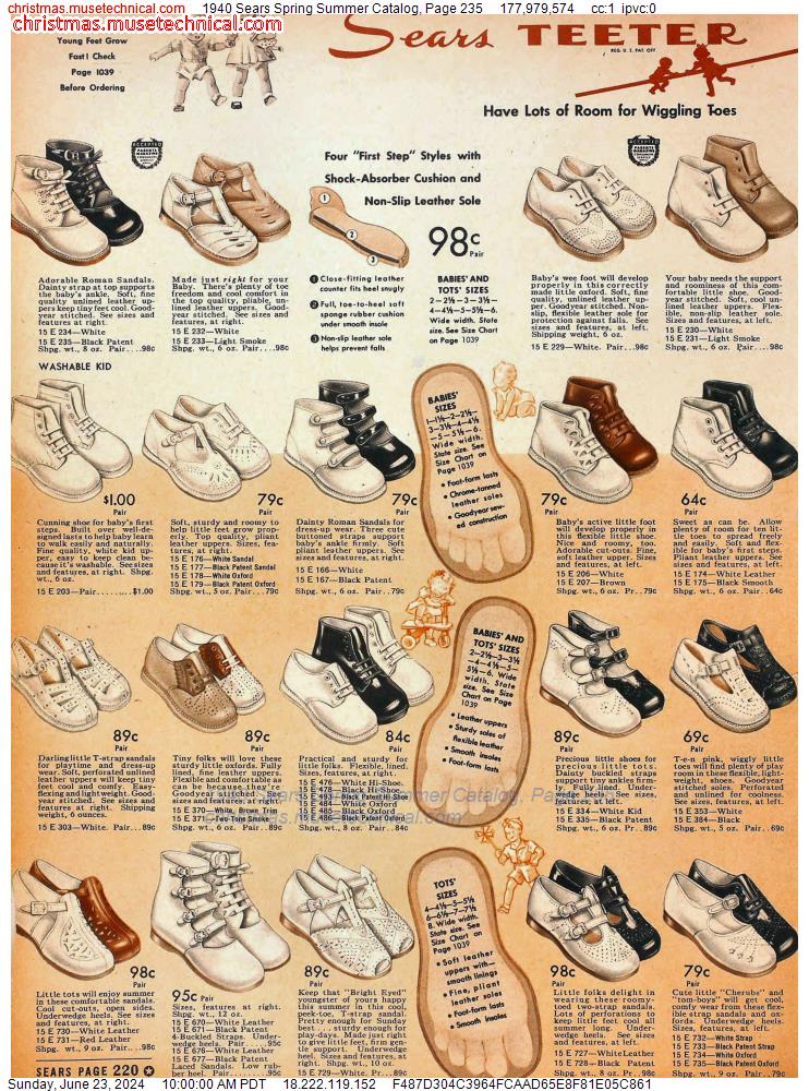 1940 Sears Spring Summer Catalog, Page 235