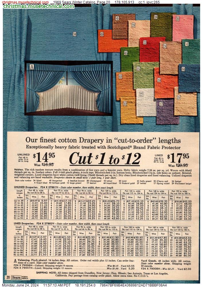 1969 Sears Winter Catalog, Page 20