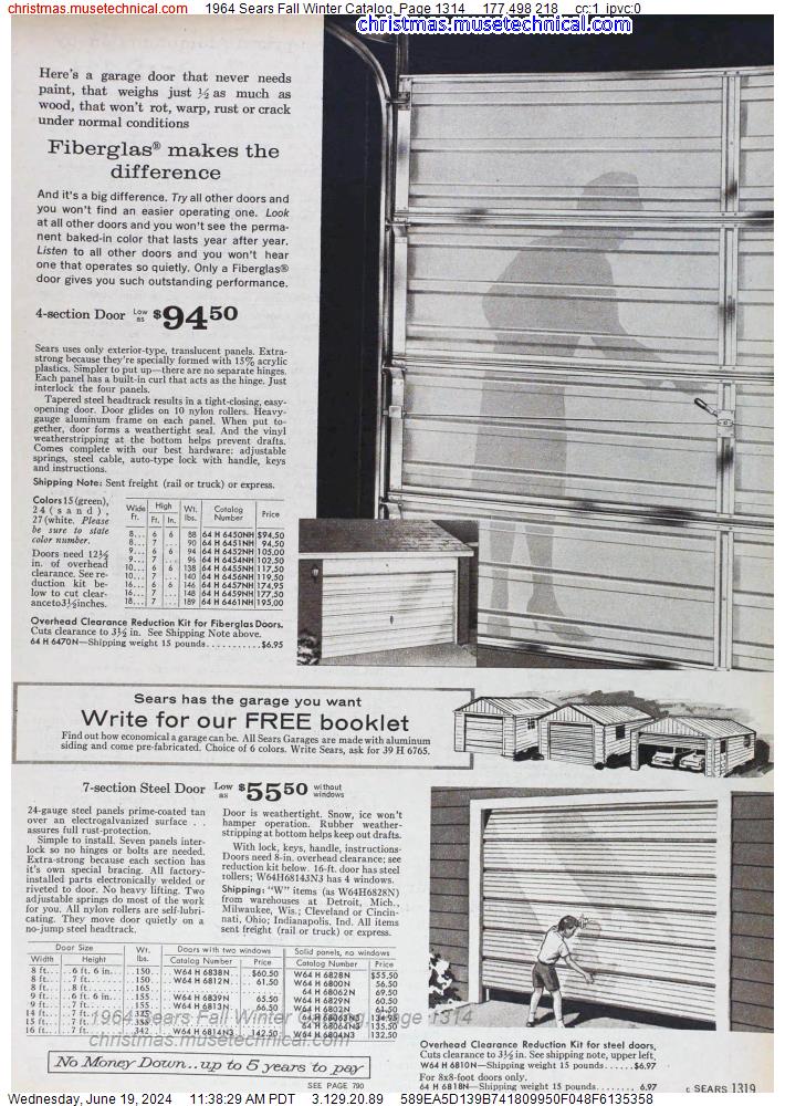 1964 Sears Fall Winter Catalog, Page 1314