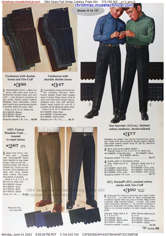 1964 Sears Fall Winter Catalog, Page 484