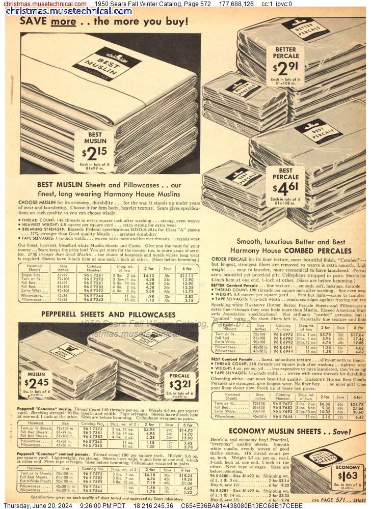 1950 Sears Fall Winter Catalog, Page 572