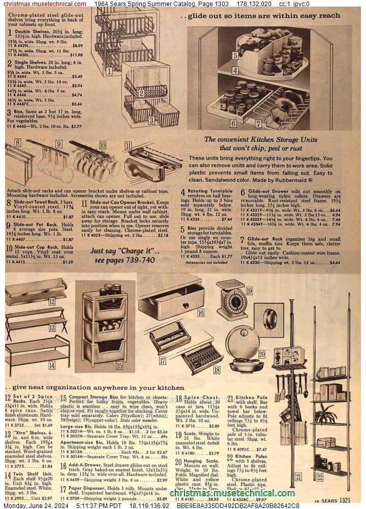 1964 Sears Spring Summer Catalog, Page 1303