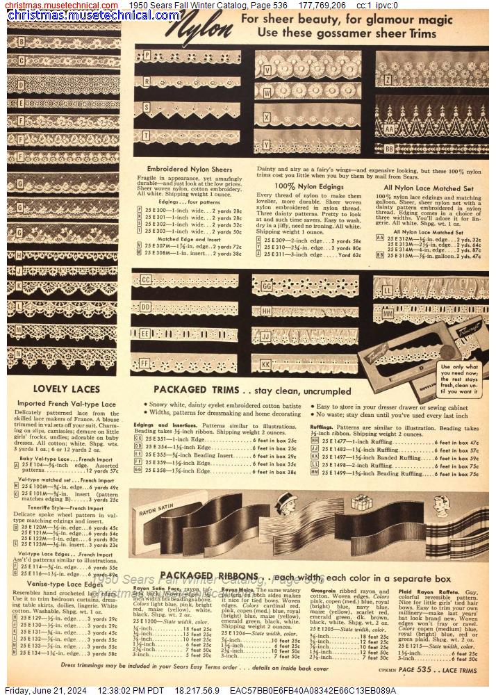 1950 Sears Fall Winter Catalog, Page 536