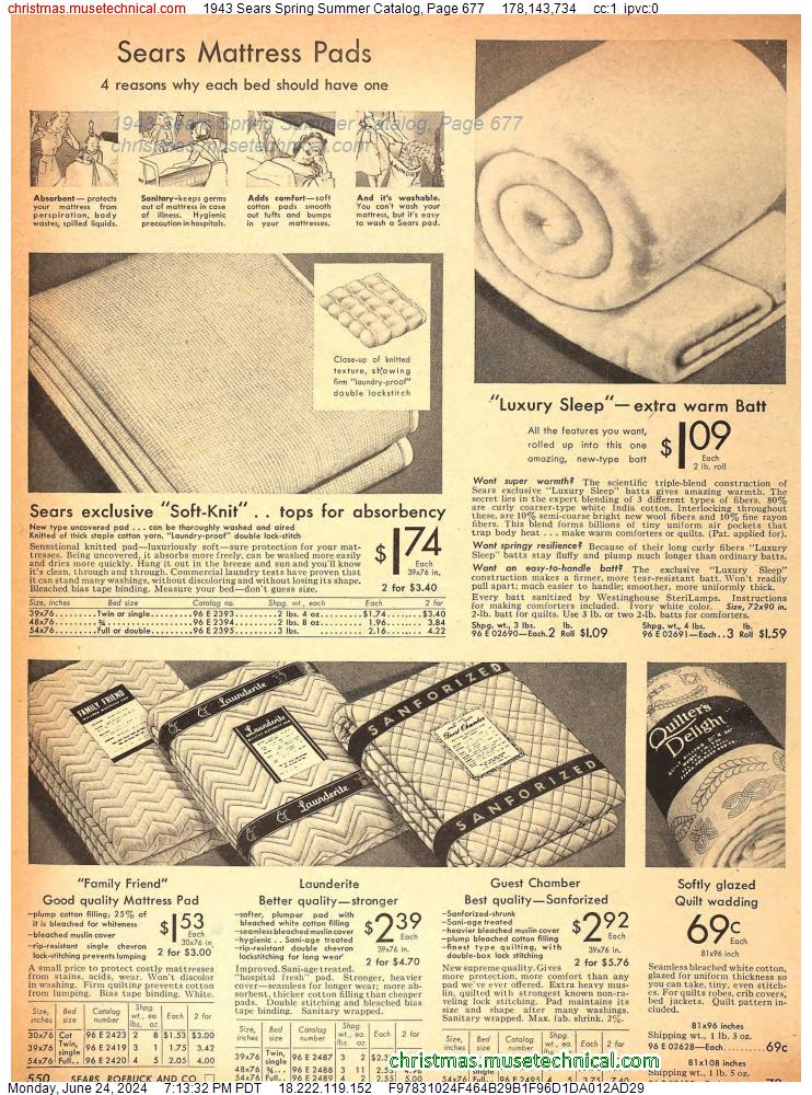 1943 Sears Spring Summer Catalog, Page 677