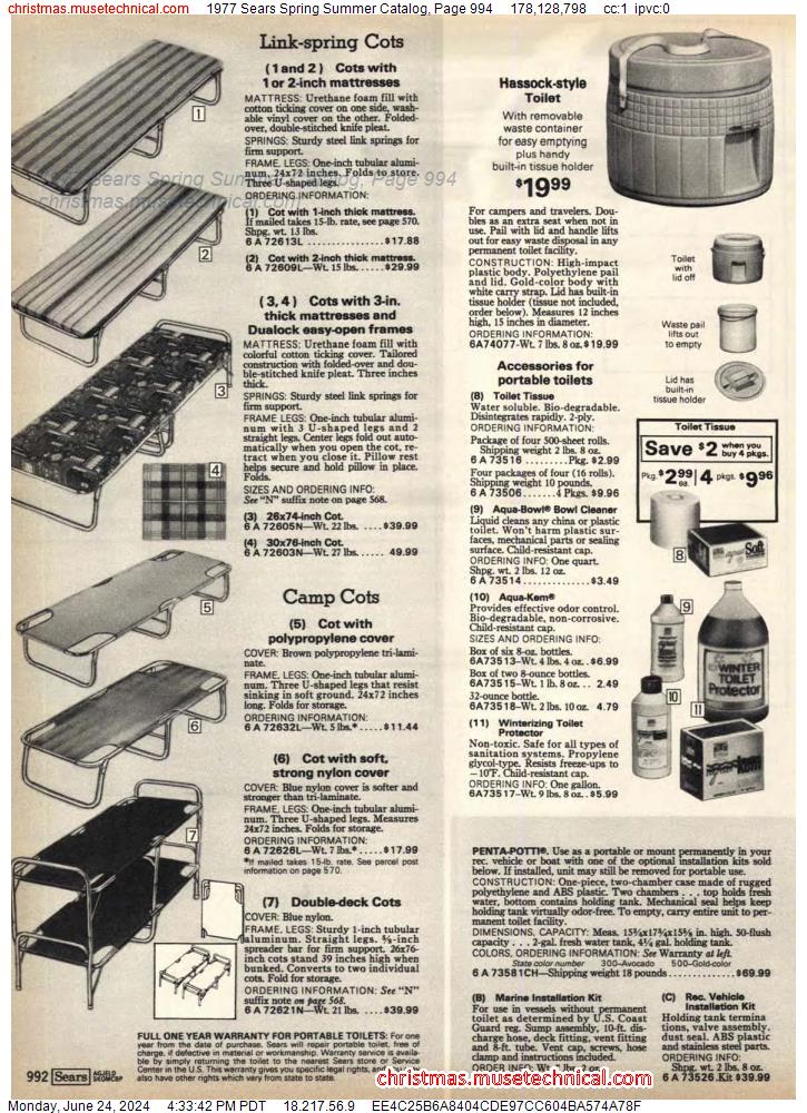 1977 Sears Spring Summer Catalog, Page 994