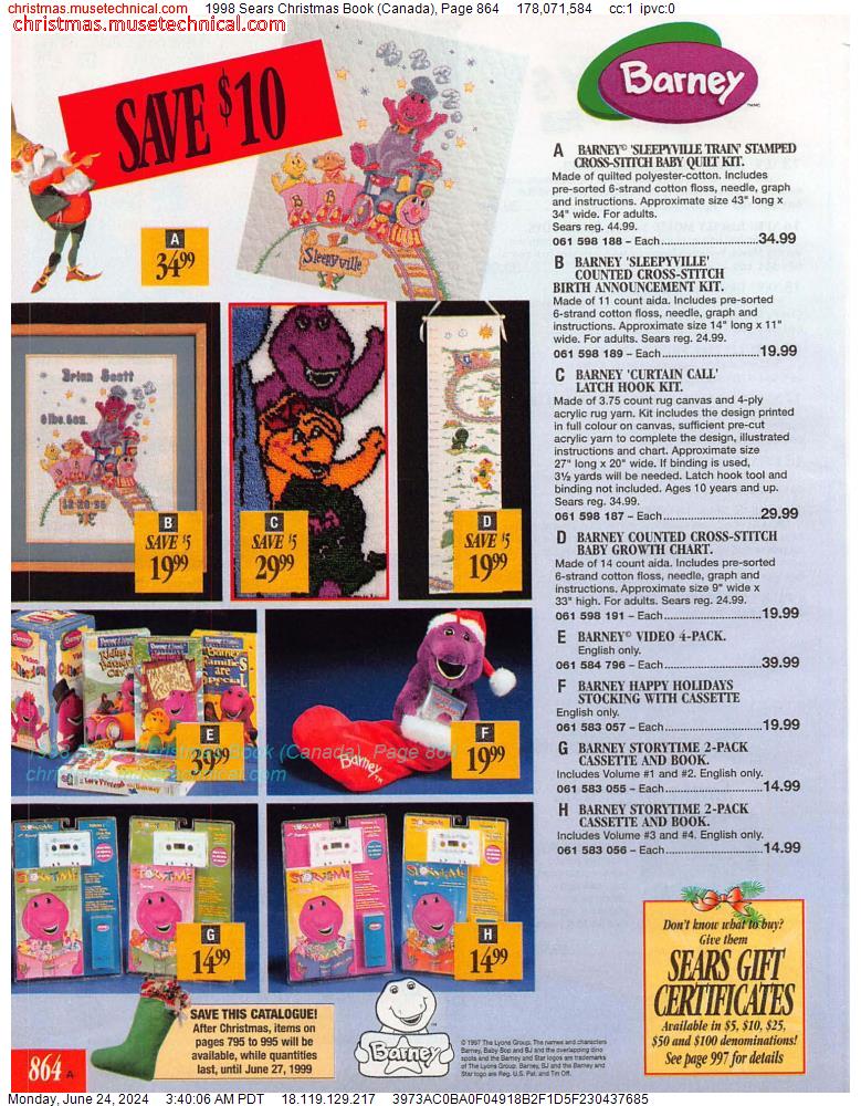 1998 Sears Christmas Book (Canada), Page 864