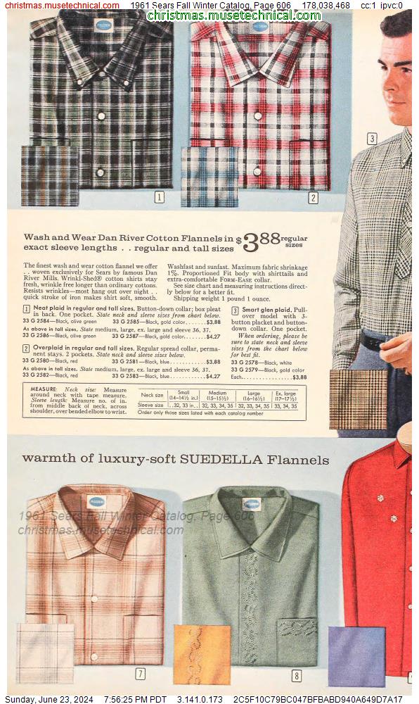 1961 Sears Fall Winter Catalog, Page 606