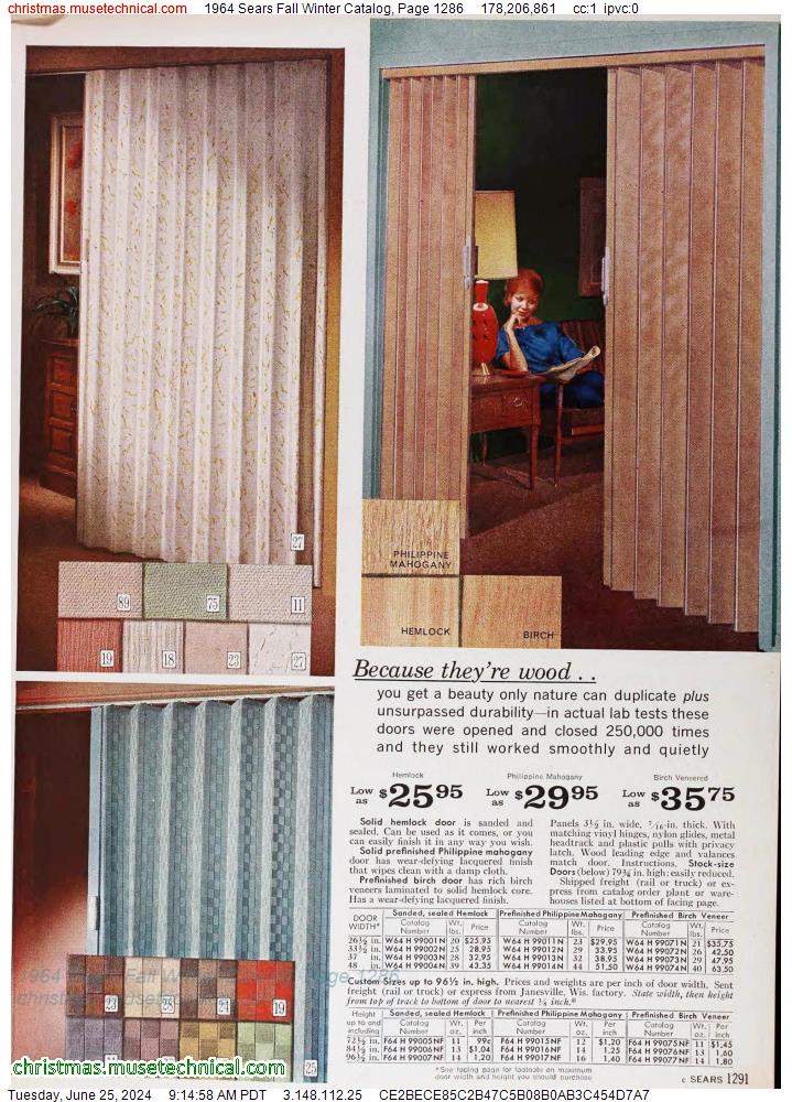 1964 Sears Fall Winter Catalog, Page 1286