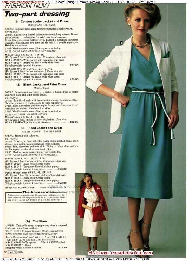 1980 Sears Spring Summer Catalog, Page 72