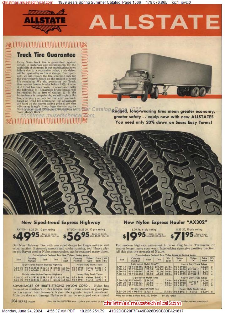 1959 Sears Spring Summer Catalog, Page 1066