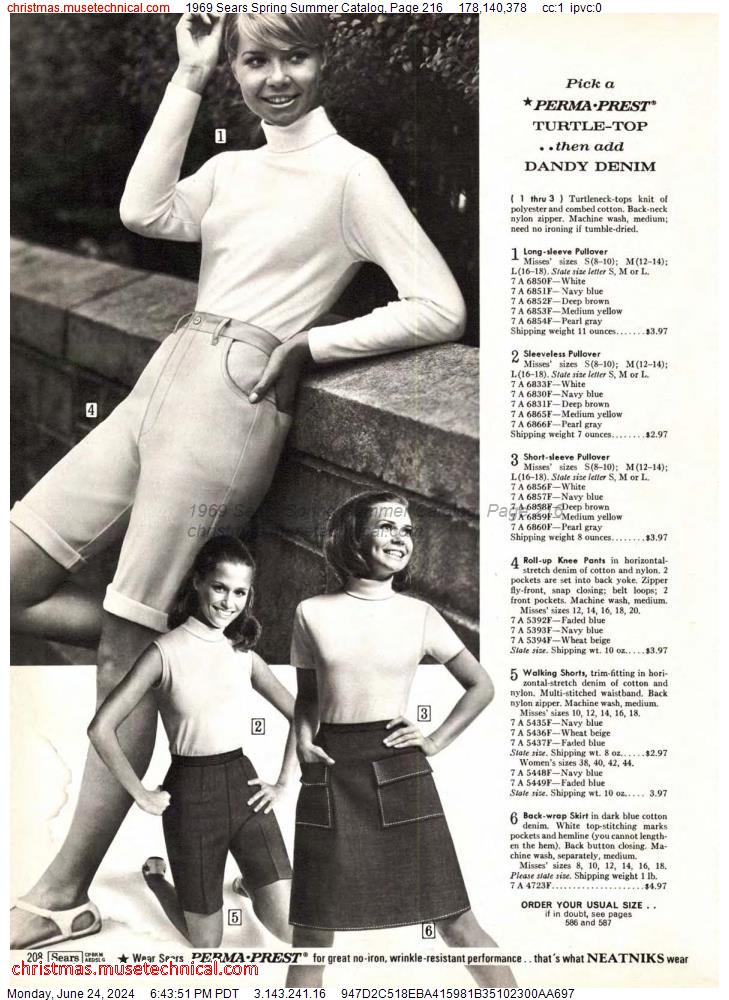 1969 Sears Spring Summer Catalog, Page 216