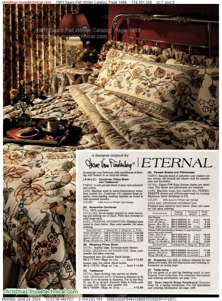 1981 Sears Fall Winter Catalog, Page 1468