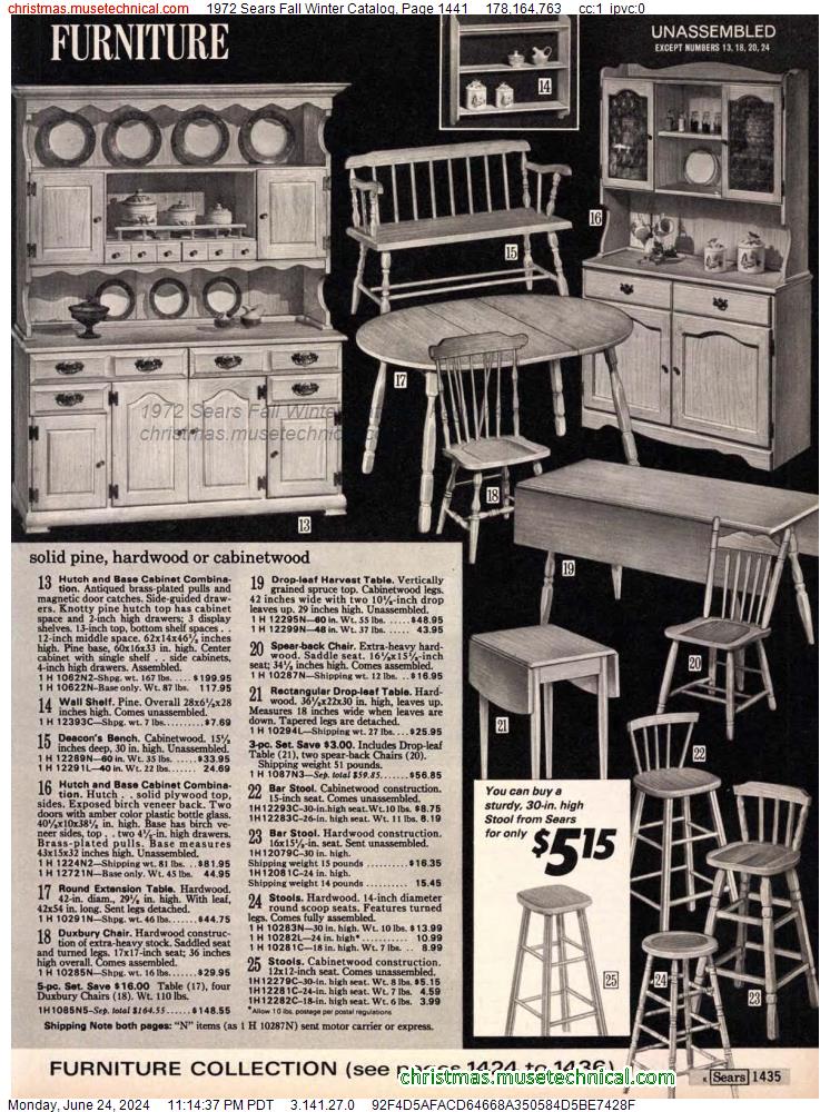 1972 Sears Fall Winter Catalog, Page 1441