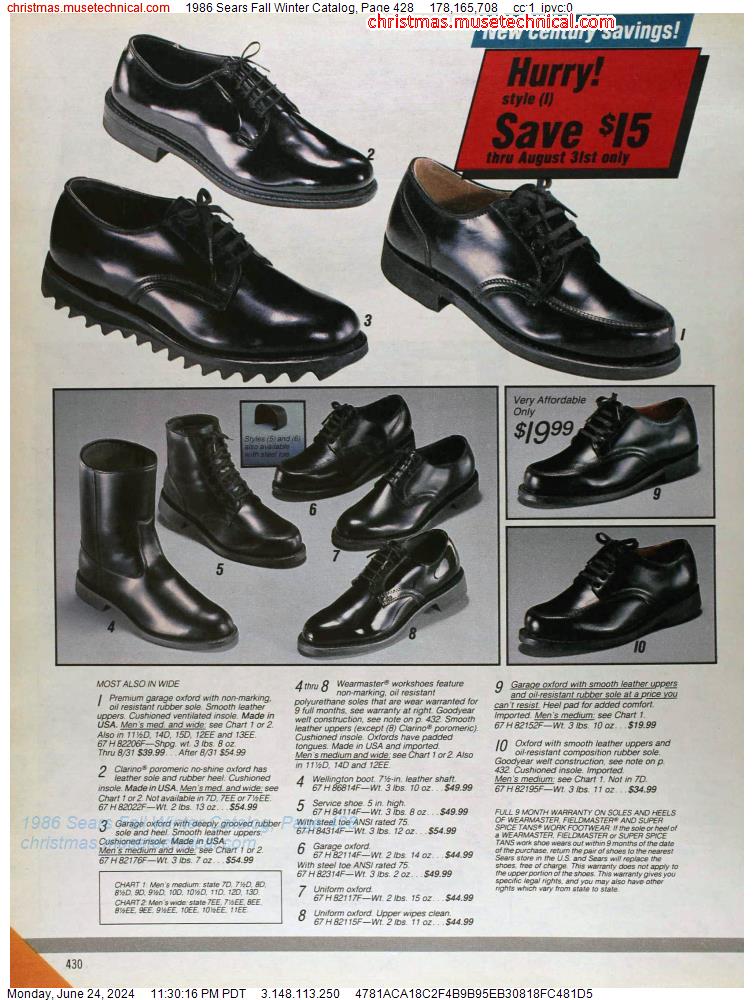 1986 Sears Fall Winter Catalog, Page 428