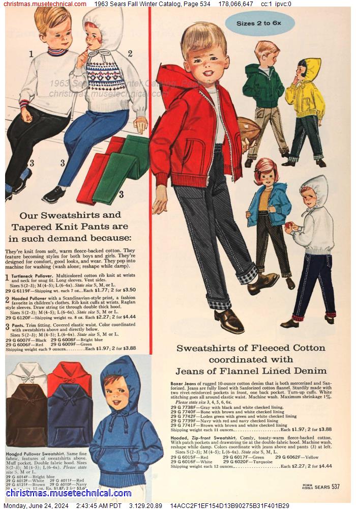 1963 Sears Fall Winter Catalog, Page 534