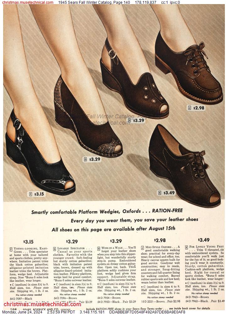 1945 Sears Fall Winter Catalog, Page 140