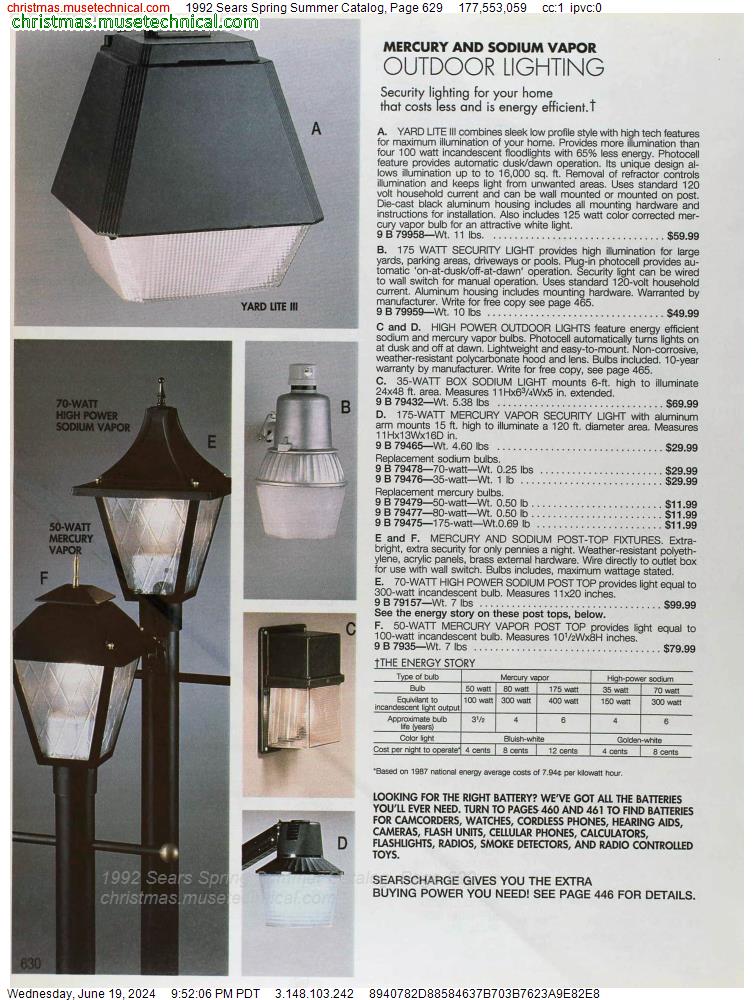 1992 Sears Spring Summer Catalog, Page 629