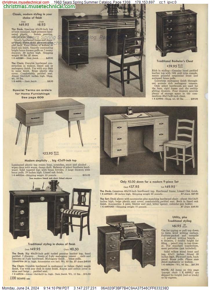 1960 Sears Spring Summer Catalog, Page 1308