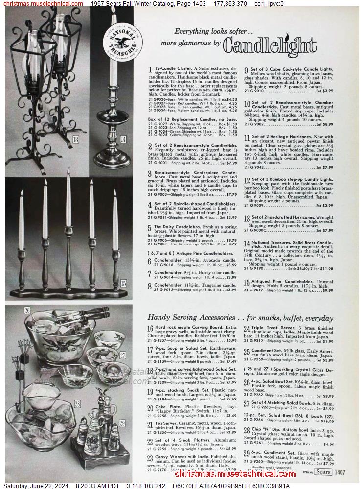 1967 Sears Fall Winter Catalog, Page 1403