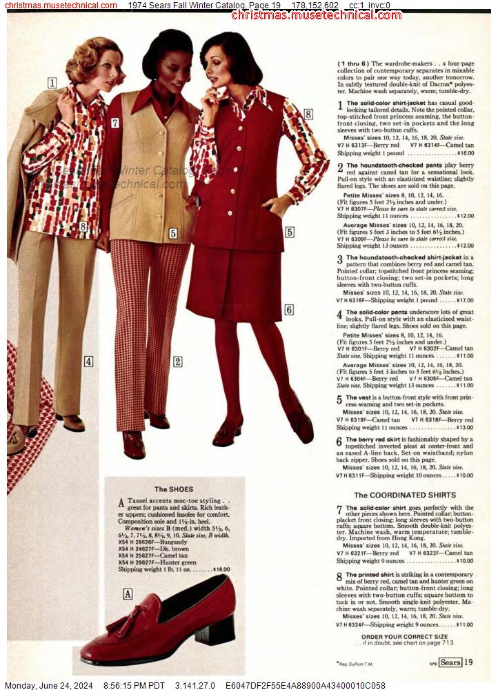 1974 Sears Fall Winter Catalog, Page 19