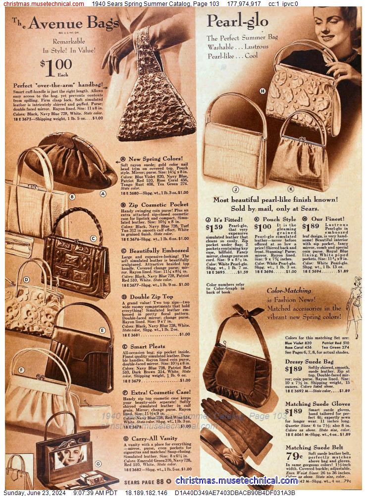 1940 Sears Spring Summer Catalog, Page 103