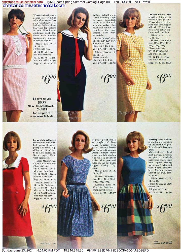 1966 Sears Spring Summer Catalog, Page 88