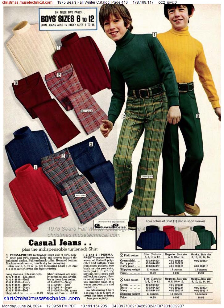 1975 Sears Fall Winter Catalog, Page 416