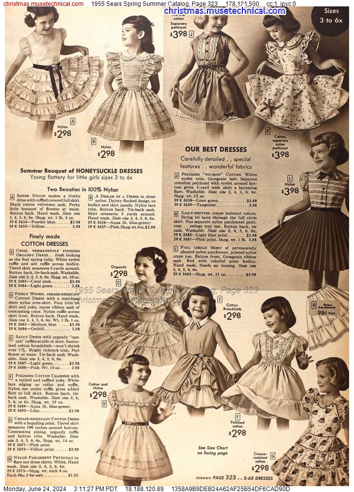 1955 Sears Spring Summer Catalog, Page 323