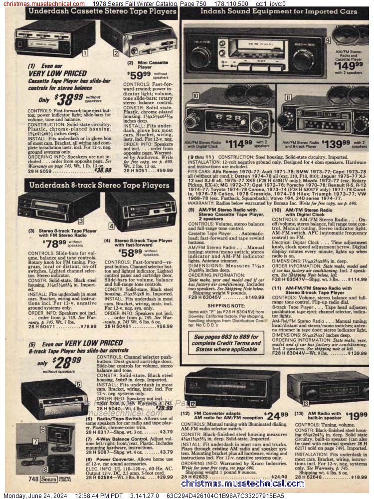 1978 Sears Fall Winter Catalog, Page 750