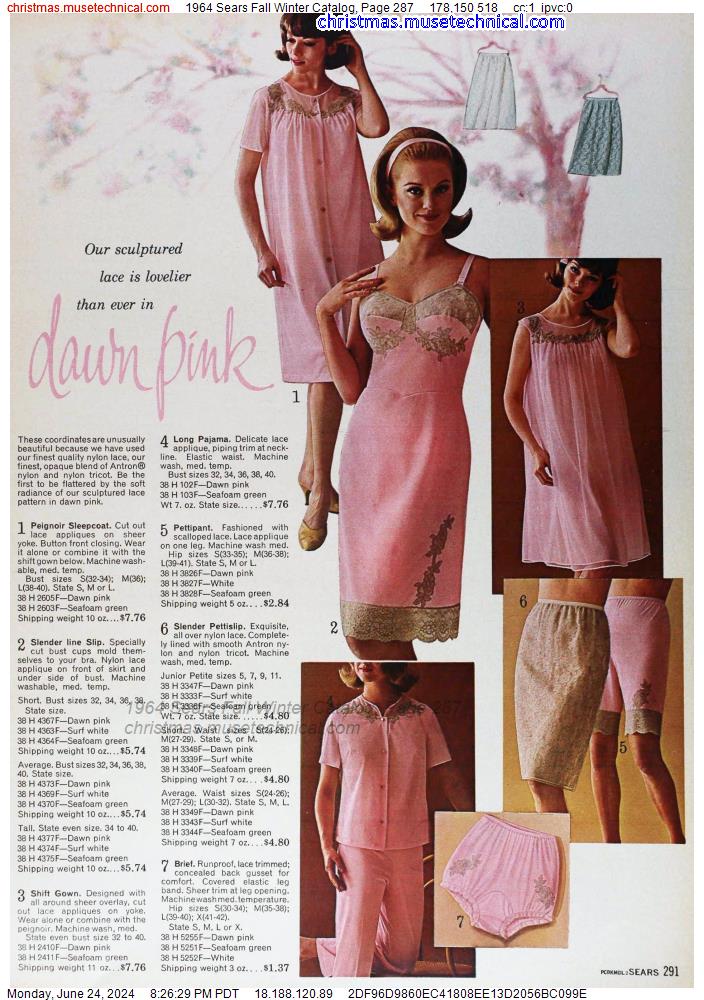 1964 Sears Fall Winter Catalog, Page 287