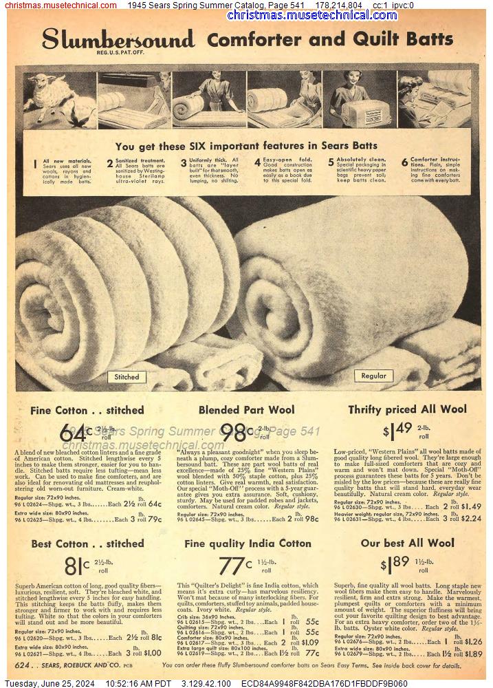 1945 Sears Spring Summer Catalog, Page 541