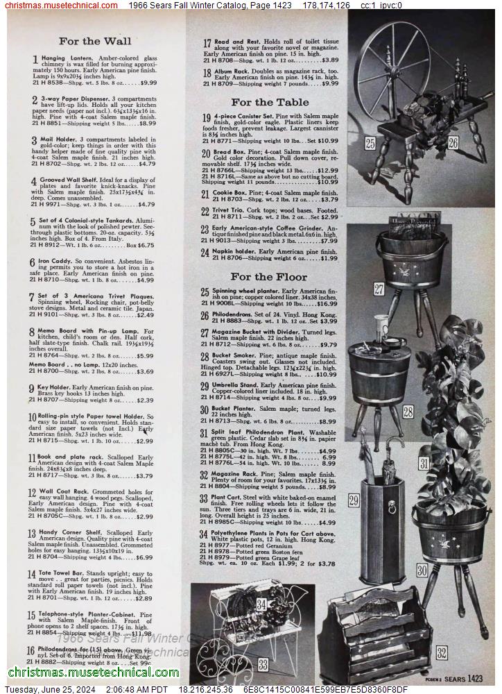 1966 Sears Fall Winter Catalog, Page 1423